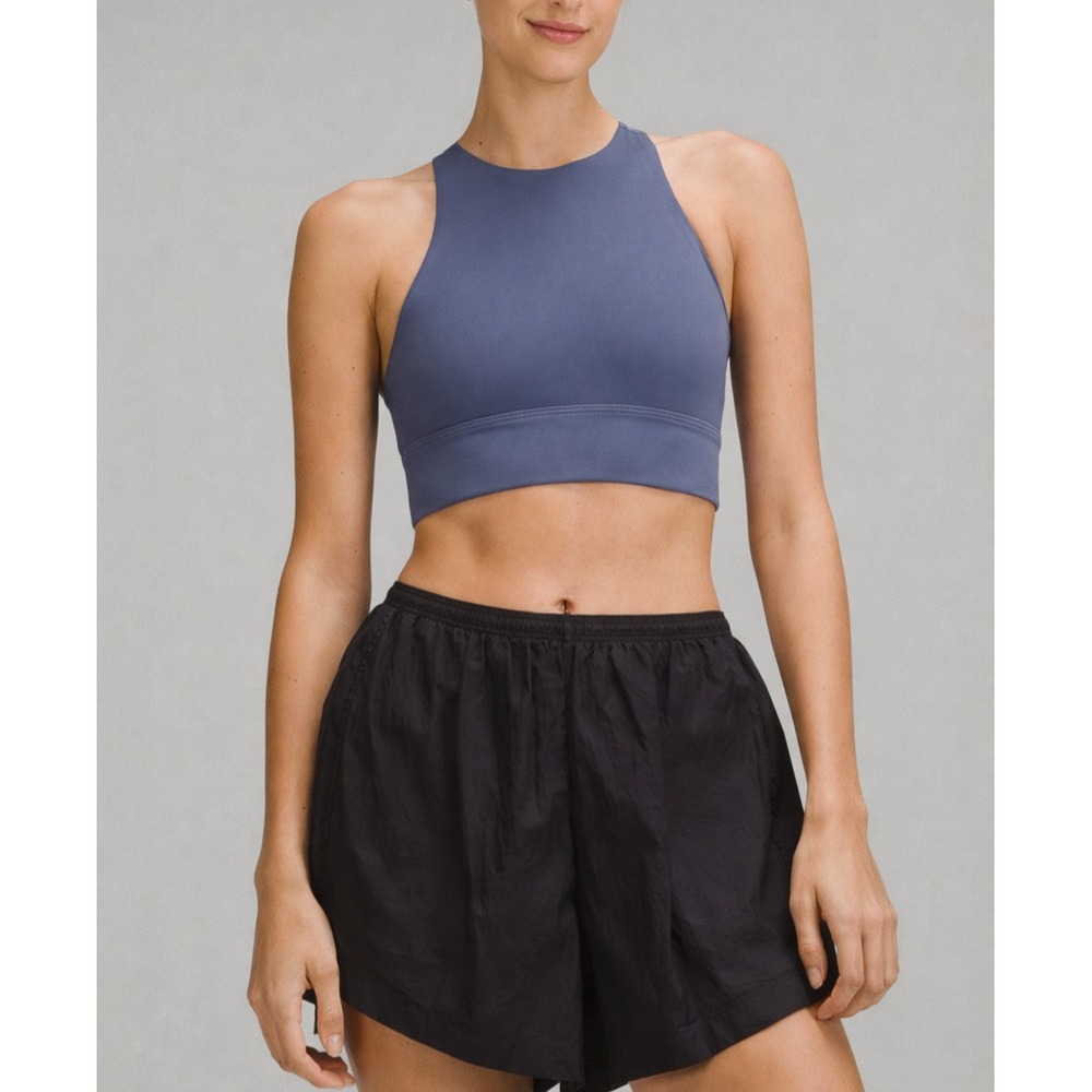 Lululemon Energy Longline Bra Medium Support Blue Grey Sz 6 B-D Cup